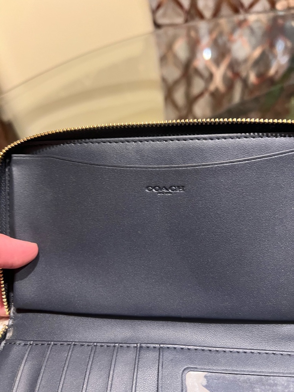 Coach Dempsey Phone Wallet in Garden Plaid Print - Picture 7 of 8